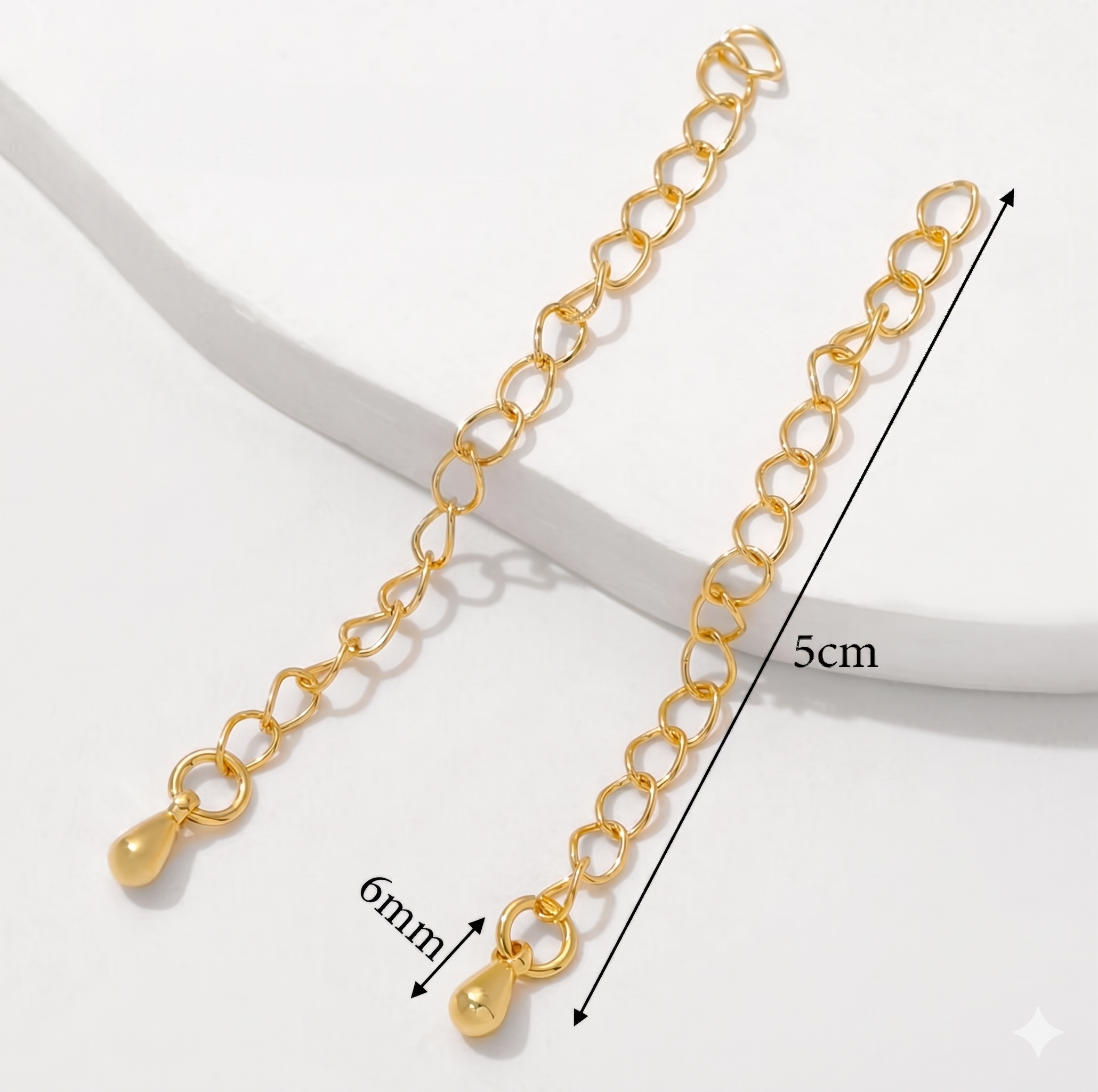 Extension Chain with Drop - 18K Gold Plated