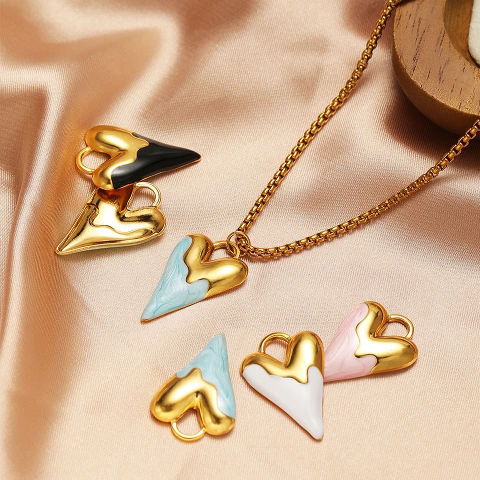 stainless-steel-enamel-heart-charms-handmade-diy-necklaces-bracelet-accessories