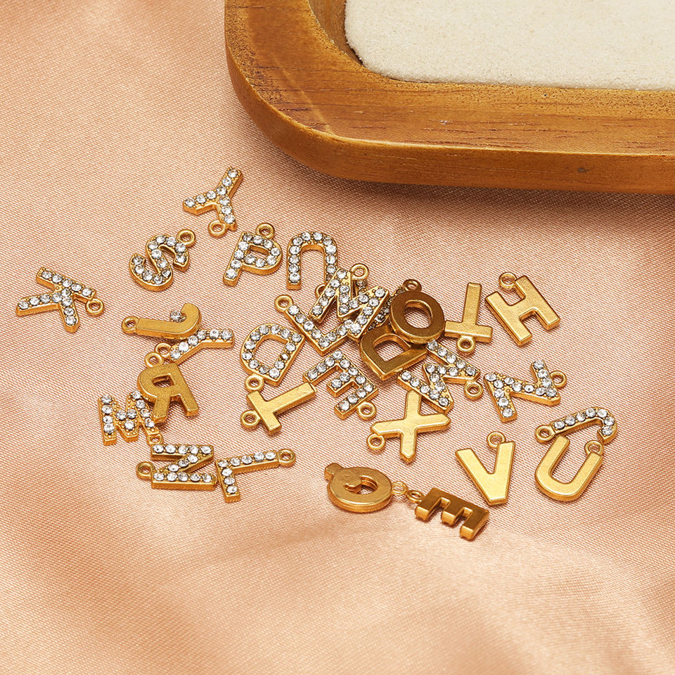 stainless-steel-10mm-alphabet-letter-charms-diamond-pendants-necklace-findings