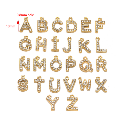 stainless-steel-10mm-alphabet-letter-charms-diamond-pendants-necklace-findings view 5