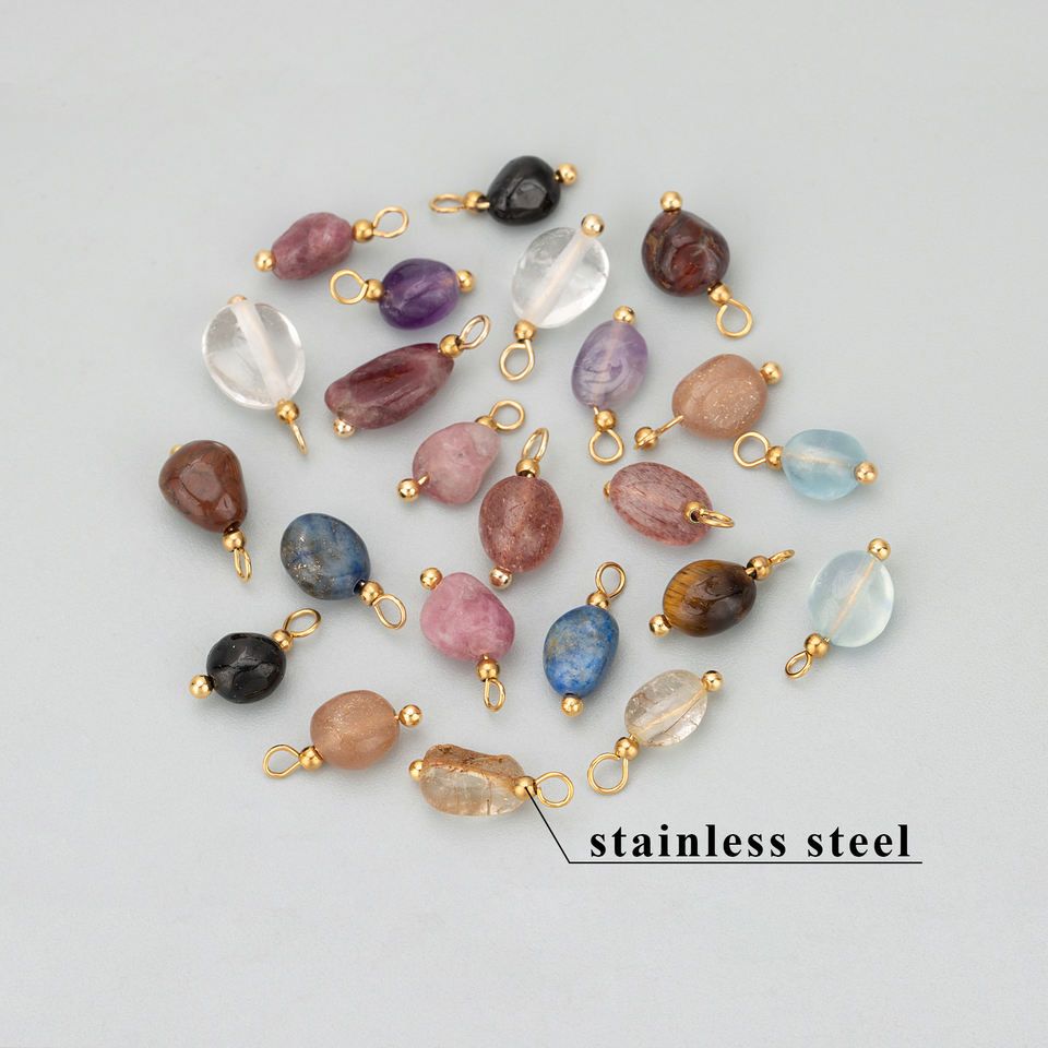me17-20pcs-lot-jewelry-accessories-stainless-steel-natural-stone-charms-diy-pendants-earrings view 3
