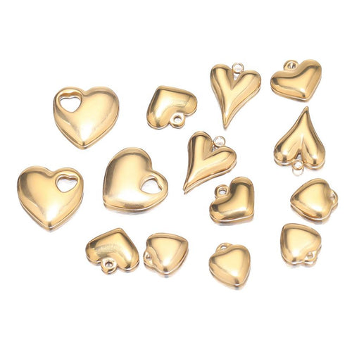 5pcs-fashion-stainless-steel-hollow-shell-peach-heart-charms-pendants-diy-necklace view 5