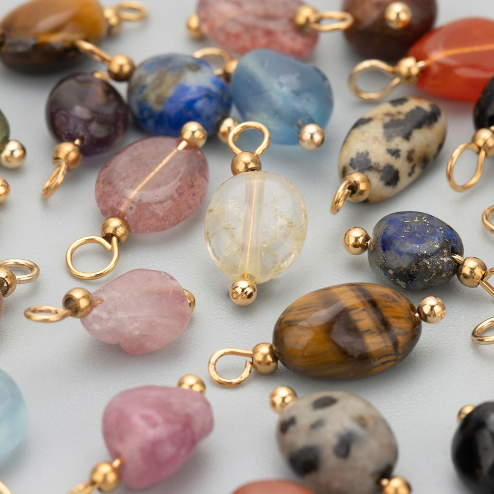me17-20pcs-lot-jewelry-accessories-stainless-steel-natural-stone-charms-diy-pendants-earrings view 2