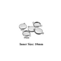 Cabochon Base with Double connector - Stainless Steel