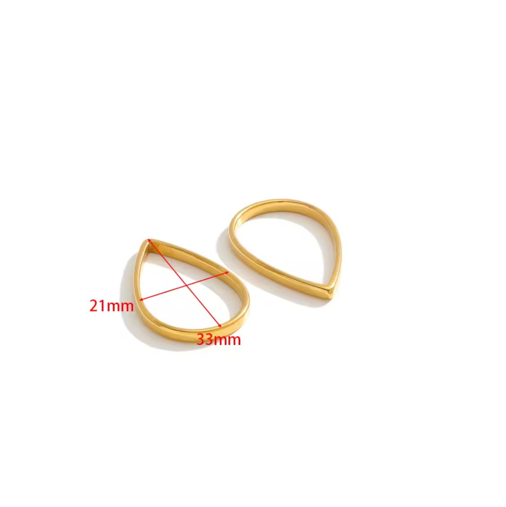 Tear Drop Bezel - 18k Gold Plated Stainless Steel PVD