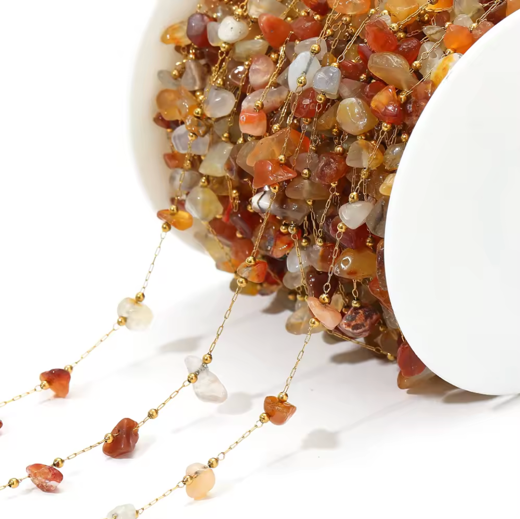 Natural Stone Chain- 18K Gold Plated