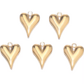 Elongated Heart Charm - 18K Gold Plated, Stainless Steel